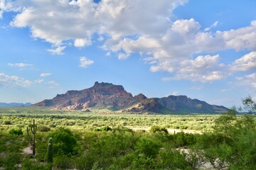 Fototapeta na wymiar Red Mountain Phoenix Mesa Desert East Valley Green