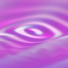 3D pink soundwave: visualization of music listen and digital sound. Circle waves on liquid surface. Abstract background for artificial intelligence and big data concepts, EPS 10 vector illustration.