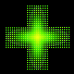 Green plus sign. Vector illustration