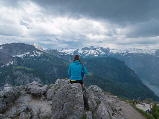 Fototapeta premium Time out on your summit in the Alps