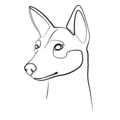 Dog face close up one line drawing on white isolated background. Vector illustration

animal, doberman, art, big, black, blank, breed, character, concept, continuous, contour, creative, cute, design, 