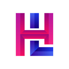 Initial Letter L and H with Colorful or gradient . Logo Designs Vector editable as you wish