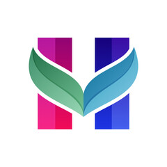 Initial Letter L and H with Colorful or gradient . Logo Designs Vector editable as you wish