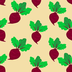 Beetroot Seamless pattern hand drawn Textile print design vegetable vector