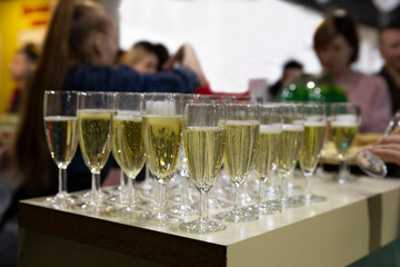 Drink reception with served champagne glasses