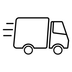 Fast delivery truck line icon vector illustration isolated
