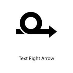 Text Right Arrow Trendy solid icon isolated on white and blank background for your design