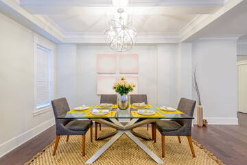 Modern dining room in luxury house.