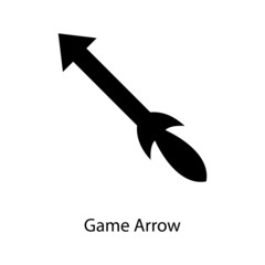 Game Arrow Trendy solid icon isolated on white and blank background for your design