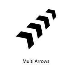 Multi Arrows Trendy solid icon isolated on white and blank background for your design