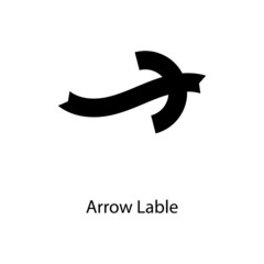Arrow Lable Trendy solid icon isolated on white and blank background for your design
