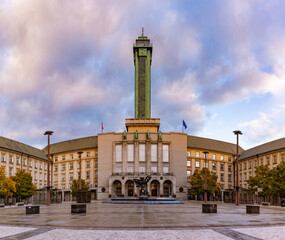 Fototapeta na wymiar Ostrava New City Hall Sunset