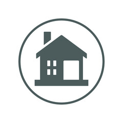 House, home, building icon. Gray vector design.