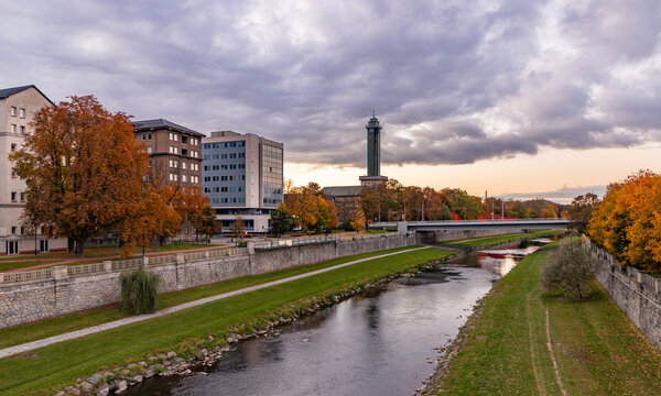 Ostrava New City Hall at Sunset