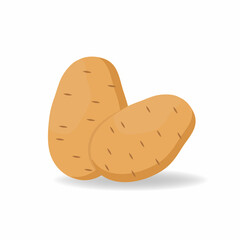 illustration of isolated potato on white background, vector