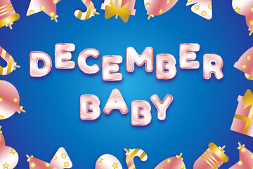 Happy new year hand lettering in golden or rose gold  inflated balloon style