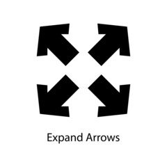 Expand Arrows Trendy solid icon isolated on white and blank background for your design