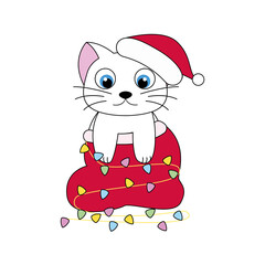 cat with christmas ball
new year cat