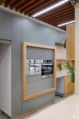Interior of modern comfortable kitchen
