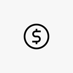 coin icon. coin vector icon on white background