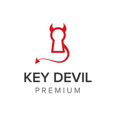 key devil logo icon vector template