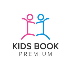 kids book logo icon vector template