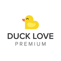 duck love logo icon vector template