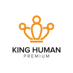 king human logo icon vector template
