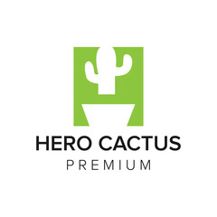 
letter H cactus logo icon vector template