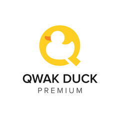 letter Q duck logo icon vector template