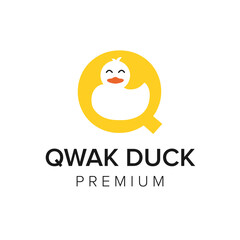 letter Q duck logo icon vector template