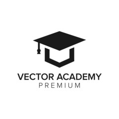 letter V academy logo icon vector template
