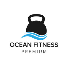 ocean fitness logo icon vector template