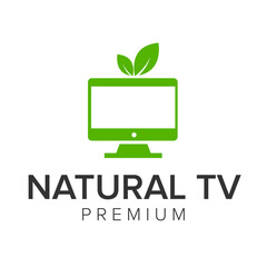 natural tv logo icon vector template
