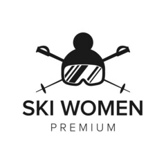 ski women logo icon vector template