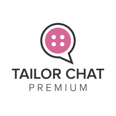 tailor chat logo icon vector template