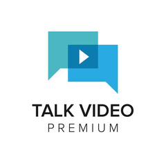 talk video logo icon vector template