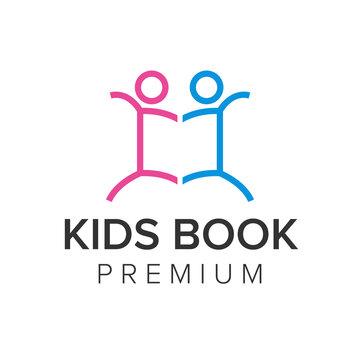 kids book logo icon vector template
