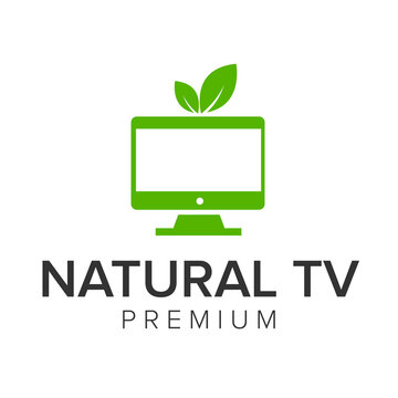 natural tv logo icon vector template