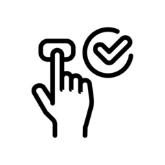 Obraz premium Approved color line icon. Turn on notification concept.