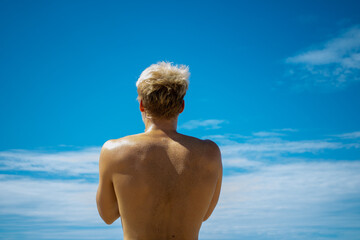 View from a surfer from the back