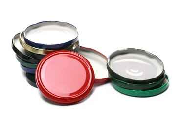 Jar lids isolated on white background
