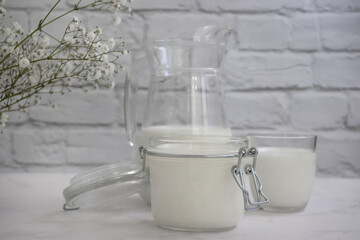 bottle of milk on an old background
