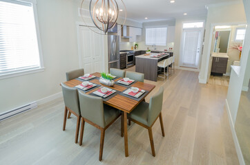 Modern dining room in luxury house.