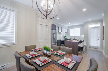 Modern dining room in luxury house.