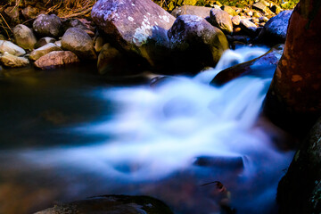 water flowing over rocks