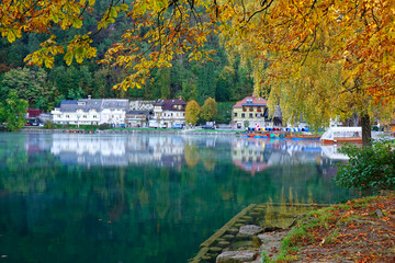 Autumn colours at Bled Lake, Slovenja, Europe