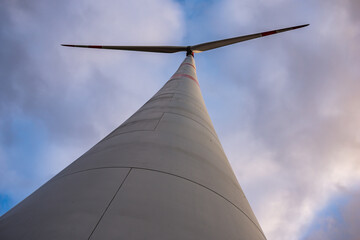 Huge Windfarm with beautiful cloudy sky