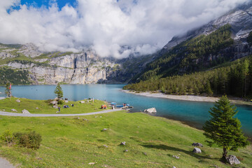Beautiful Lake Oeschinen, Kandersteg, Switzerland