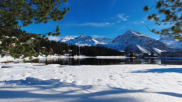 arosa and the swiss alps in winter timelapse